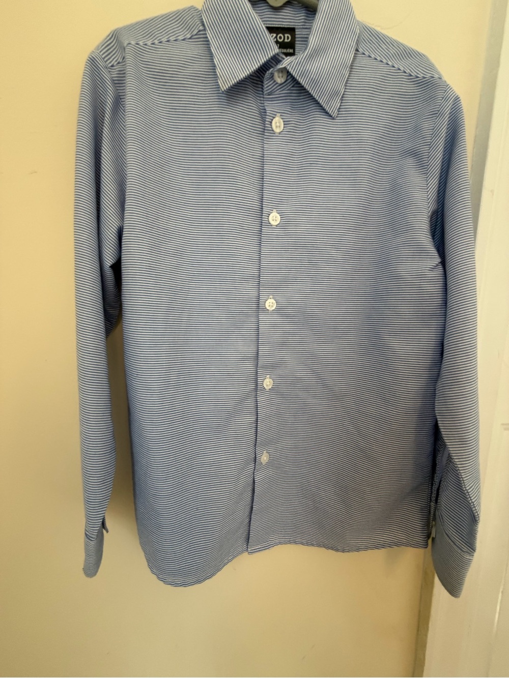 Izod Light Blue Micro-Stripe Dress Shirt - Picture 3 of 6